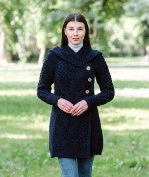 Aran Leaf Hooded Coat