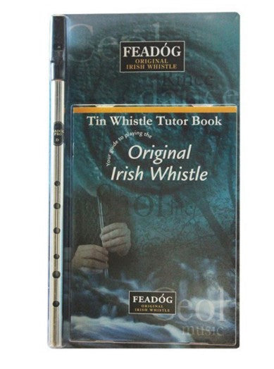 Feadog Nickle Pro "D" whistle and Tutor Book