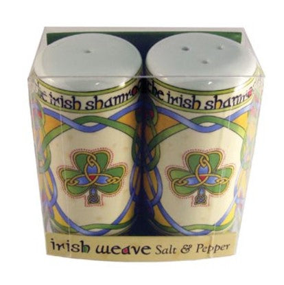 Irish Shamrock Designed Salt & Pepper Shaker Set