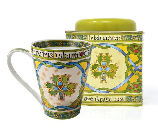 Ceramic Shamrock Mug & Irish Breakfast Tea in GiftBox