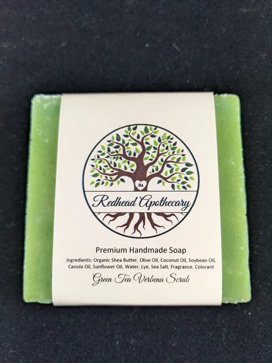 Green Tea Verbena Scrub Soap
